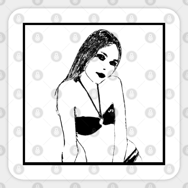 Woman portrait  76 Flavia Titiana Sticker by JD by BN18 